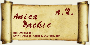 Anica Mačkić vizit kartica